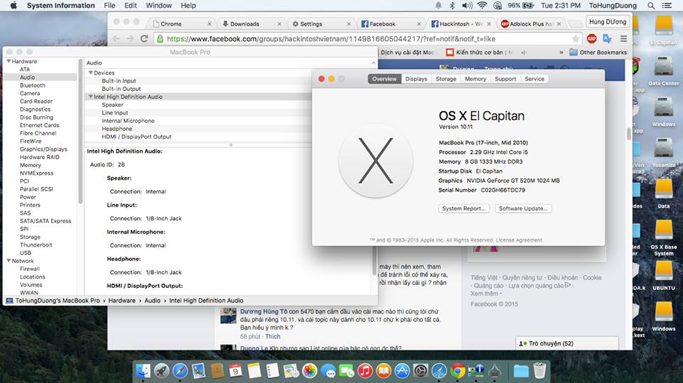 OS X 10.11 DP1 với máy Hackintosh