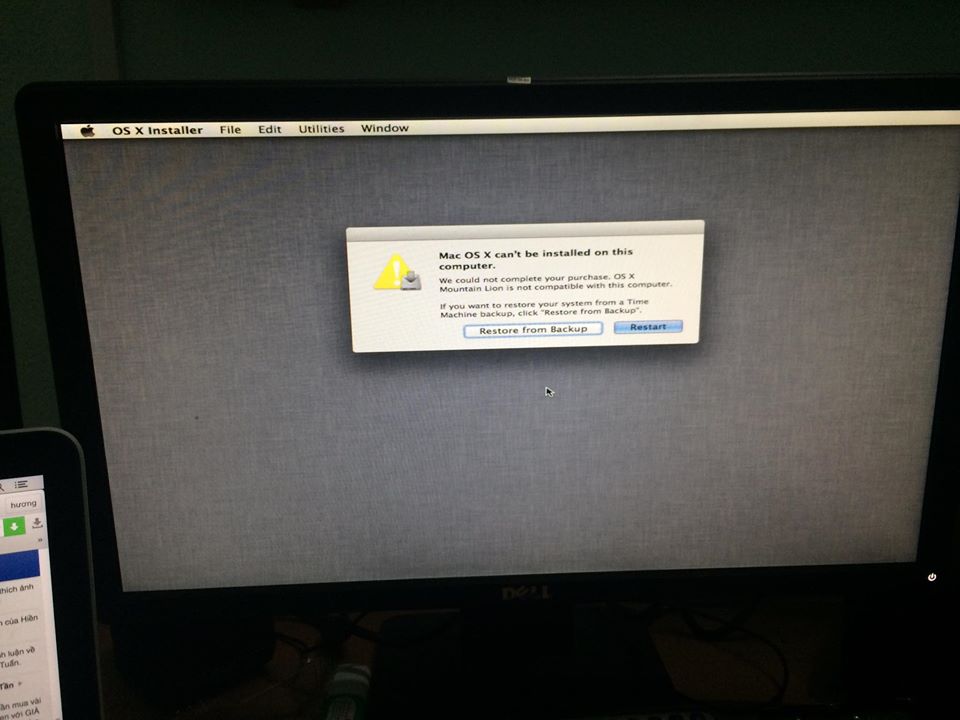 e bị lỗi mac os x can't be installed on this computer :((