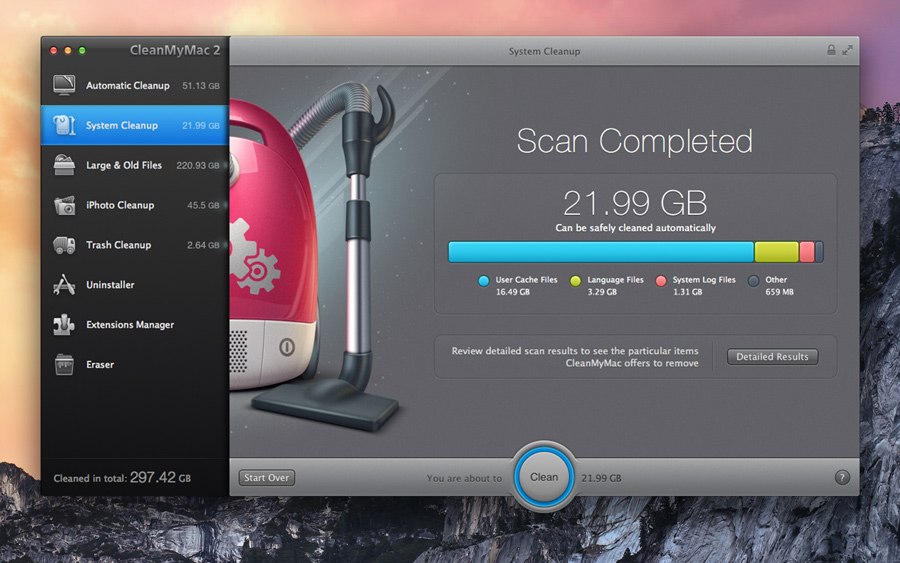 CleanMyMac 3.1.2 for El Capitan – Delete files that waste your disk space.