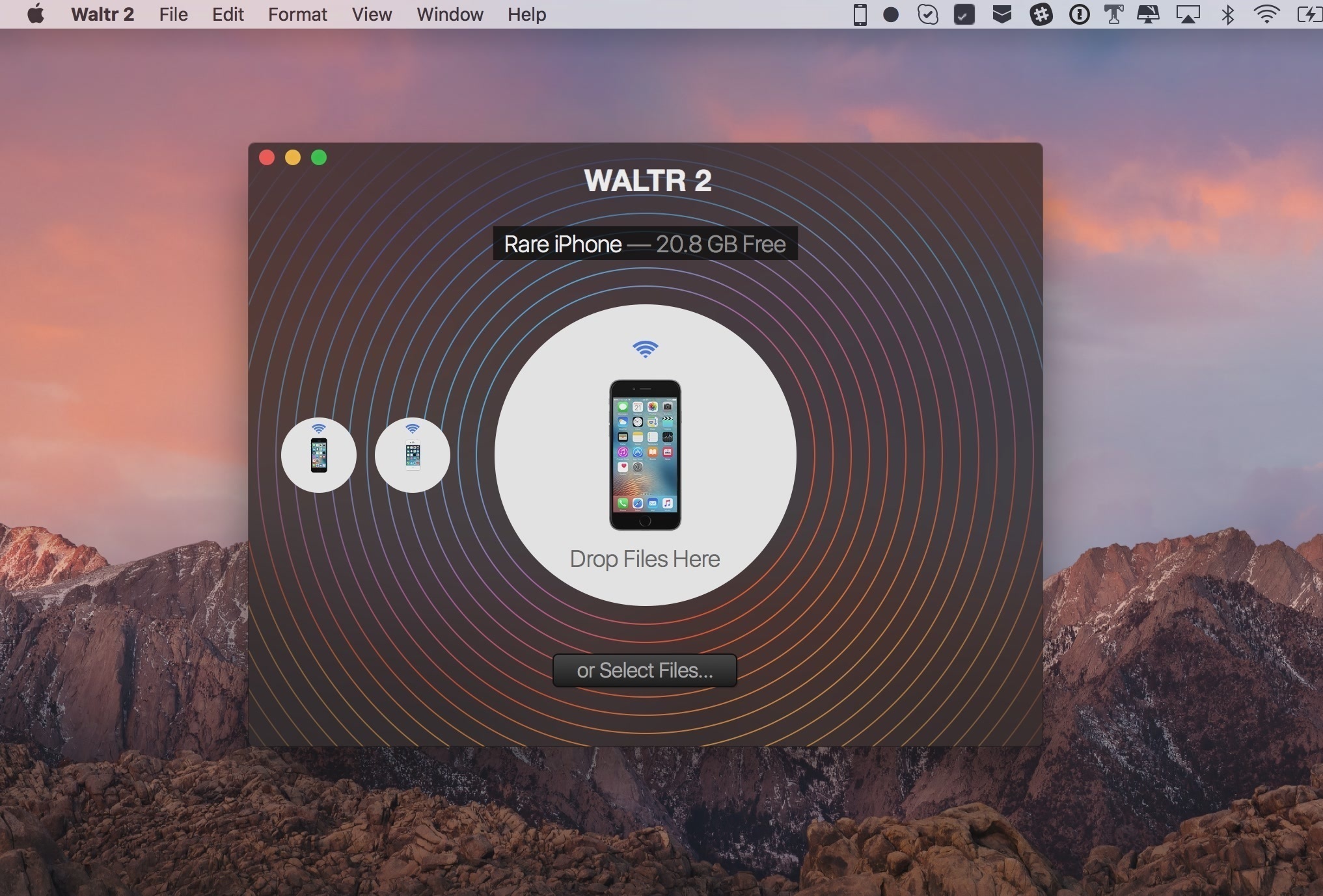 WALTR 2 v2.0.4 – A Magic Drop Area for Your Apple Device without iTunes on MacOS Sierra.