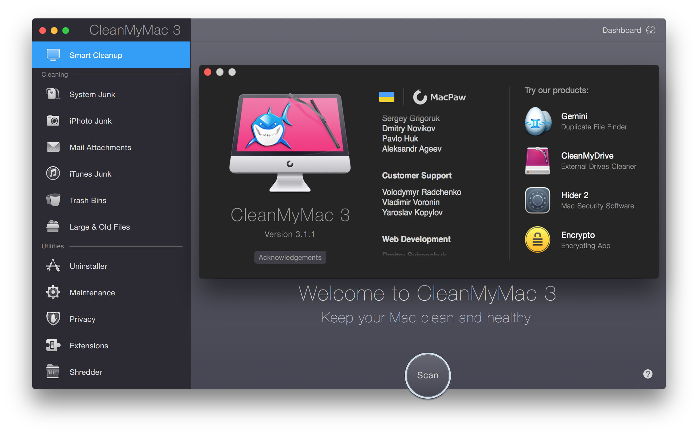 CleanMyMac 3.1.1 [K'ed] - Dọn dẹp rác hàng đầu trên OS X