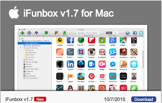 iFunbox 1.7 - Quản lý, kết nối thiết bị iOS cho iPhone/iPad trên Mac OS X