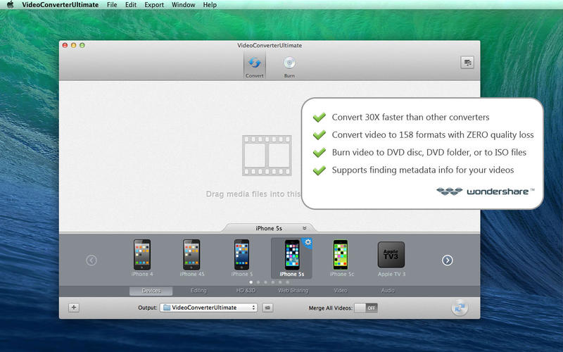 Wondershare Video Converter Ultimate 5.5.1.4 - chuyển đổi, ghi, chỉnh sửa và tải video MacOS X