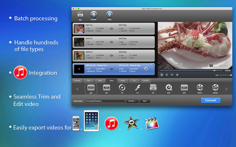 Total Video Converter Pro 4.0.0 [MAS] - Chuyển đổi video và âm thanh.